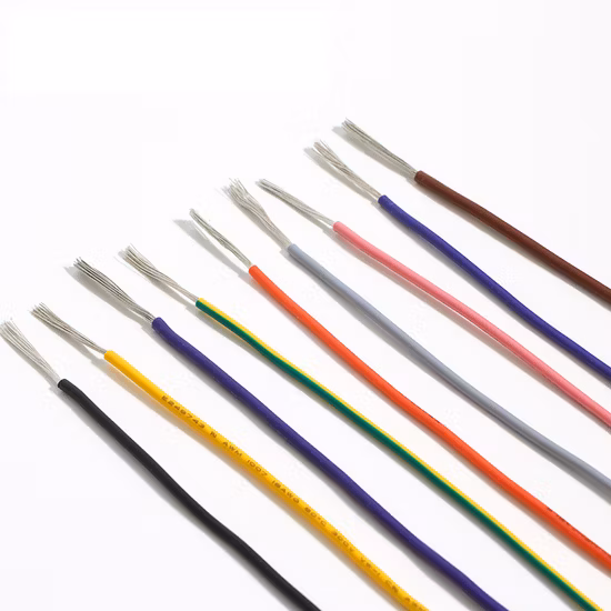 T90 Cobre nu trançado isolado em PVC 10AWG 12AWG 14AWG Fio eletrônico reforçado com bainha de nylon